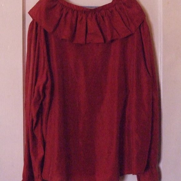 Studio One 100 % Silk Large Tunic  in Wine Red - Picture 3 of 3